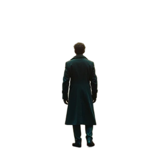 jacket, staff, robot, creature transparent PNG cut-out