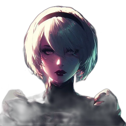 face, mask, robot, creature, pixel art, concept art, cyberpunk, anime transparent PNG cut-out