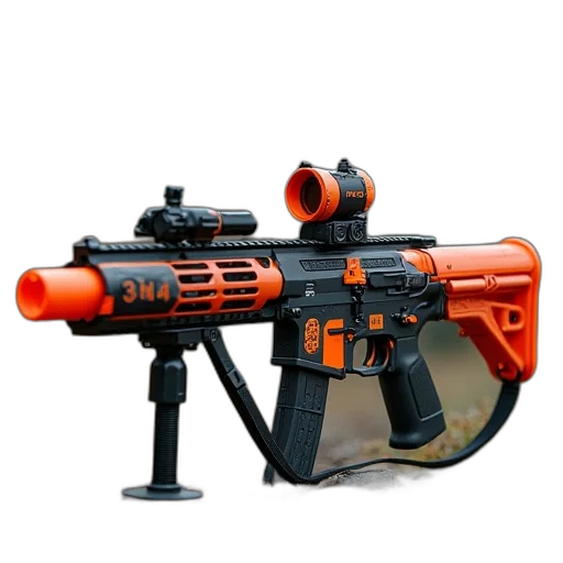weapon, 3d render, concept art, nerfler transparent PNG cut-out