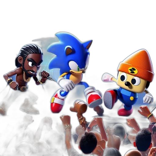 concept art, pixel art, 3d render, fantasy art, concert, scene, stage, featuring transparent PNG cut-out