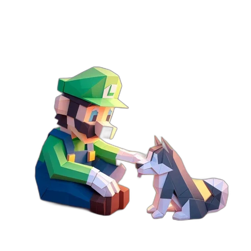 animal, staff, hat, creature, pixel art, concept art, 3d render, watercolor transparent PNG cut-out