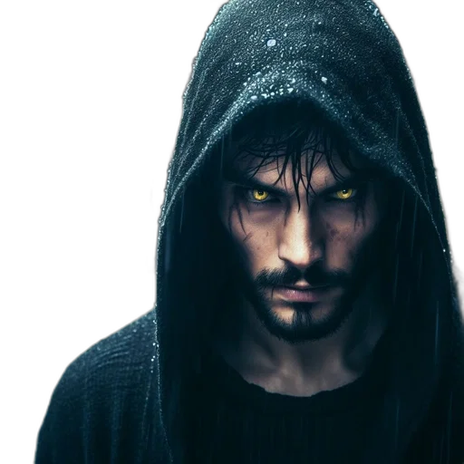 jacket, face, mask, cyberpunk, photorealistic, concept art, close-up, portrait transparent PNG cut-out