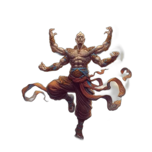 creature, staff, concept art, fantasy art, comic book art, pixel art, earth tones, muscular transparent PNG cut-out
