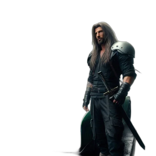 sword, weapon, concept art, fantasy art, 3d render, photorealistic, green, monochrome transparent PNG cut-out