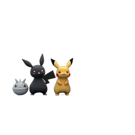 animal, 3d render, pixel art, concept art, monochrome, dark, pokemon, raiku transparent PNG cut-out