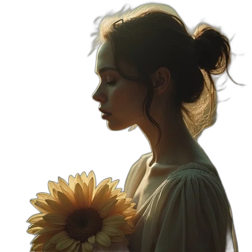 flower, dress, face, crown transparent PNG cut-out