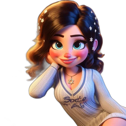 dress, face, jewelry, staff, cartoon, 3d render, concept art, photorealistic transparent PNG cut-out