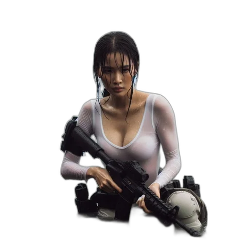weapon, robot, staff, face, concept art, pixel art, photorealistic, cyberpunk transparent PNG cut-out