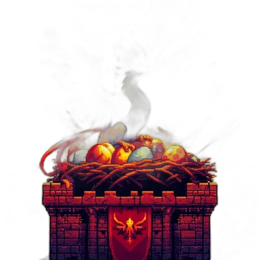dragon, crown, food, staff, pixel art, concept art, fantasy art, 3d render transparent PNG cut-out