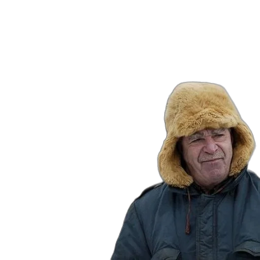 jacket, hat, face, creature, snow, man, fur, stands transparent PNG cut-out