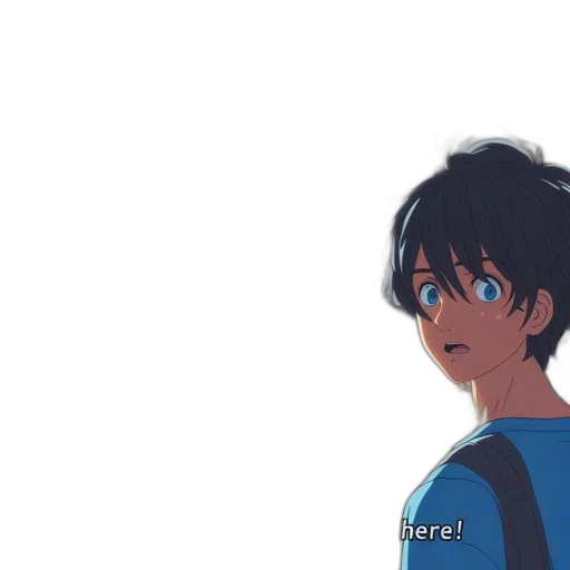 face, anime, cartoon, 3d render, vaporwave, outer space, underwater, fire transparent PNG cut-out