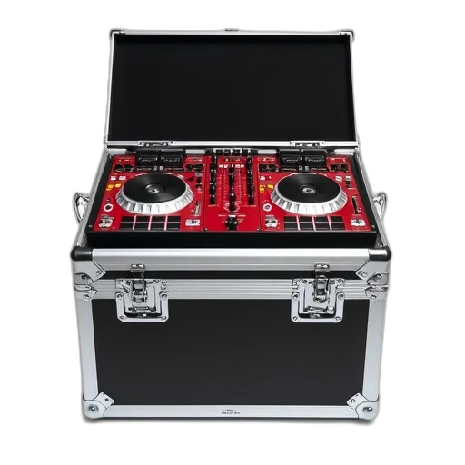 professional, mixer, two, turntables, control, panel, displayed, white transparent PNG cut-out