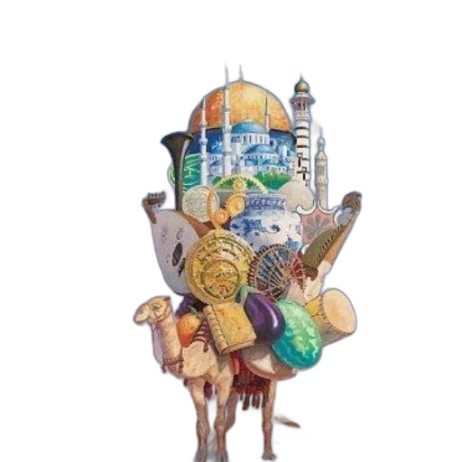 food, hat, concept art, watercolor, fantasy art, pixel art, earth tones, cover transparent PNG cut-out