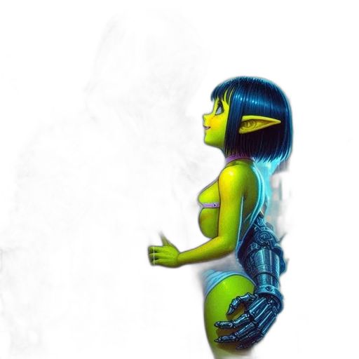 robot, mask, concept art, cyberpunk, 3d render, fantasy art, neon lights, outer space transparent PNG cut-out