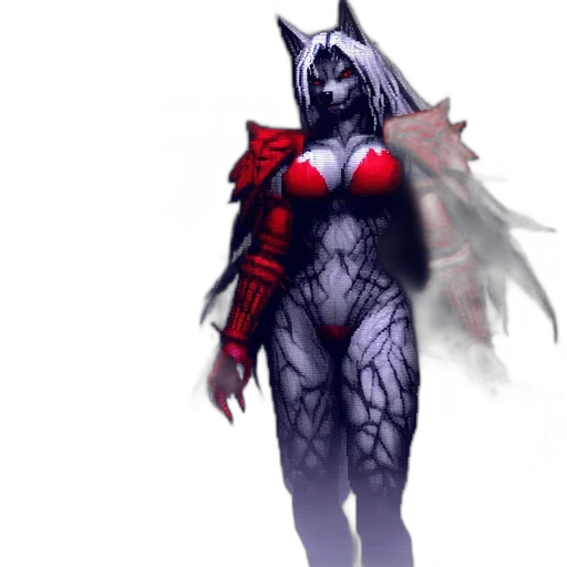 concept art, fantasy art, 3d render, pixel art, dark, red, monochrome, two transparent PNG cut-out