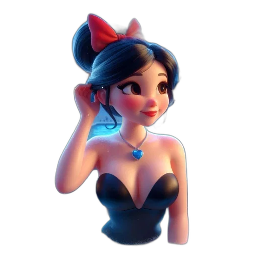 dress, crown, staff, jewelry, 3d render, concept art, fantasy art, cartoon transparent PNG cut-out