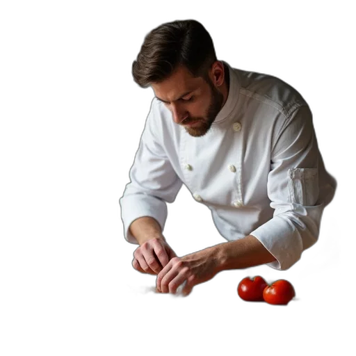 food, staff, photorealistic, man transparent PNG cut-out