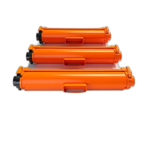 weapon, 3d render, set, orange, laser, printer, toner, cartridges transparent PNG cut-out