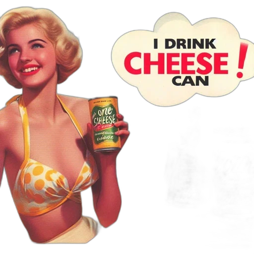food, vintage, shows, blonde, woman, yellow, white, bikini transparent PNG cut-out