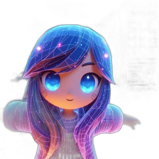 hat, robot, face, creature, anime, concept art, fantasy art, pixel art transparent PNG cut-out