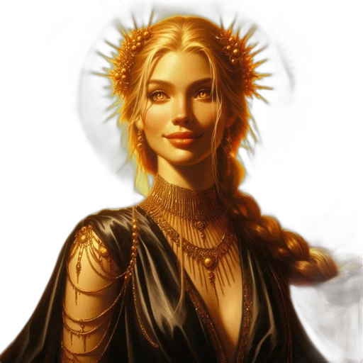 crown, jewelry, dress, staff, fantasy art, concept art, photorealistic, pixel art transparent PNG cut-out