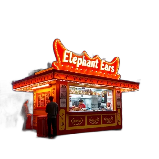 food, staff, concept art, pixel art, photorealistic, 3d render, neon lights, vibrant transparent PNG cut-out