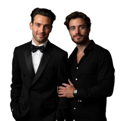 jacket, staff, man, black, suit, bow, tie, shirt transparent PNG cut-out