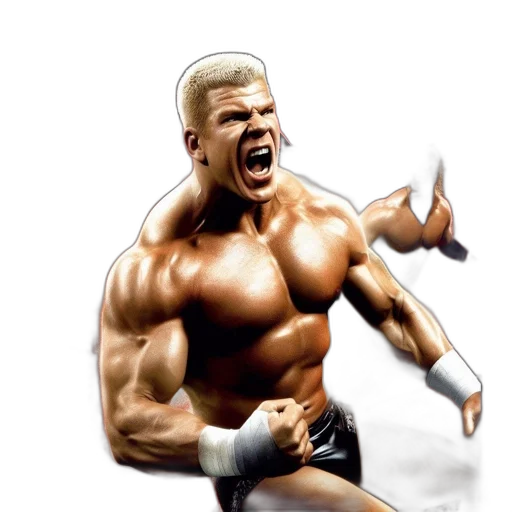 photorealistic, concept art, comic book art, 3d render, muscular, wrestler, depicted, cover transparent PNG cut-out