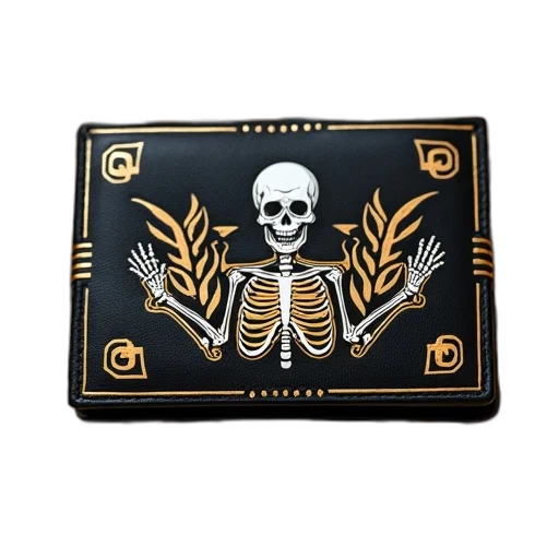 biker, wallet, image, skeleton, striped, pattern transparent PNG cut-out