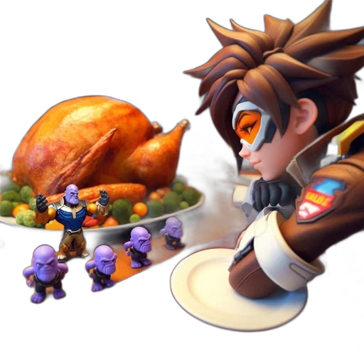 food, concept art, 3d render, pixel art, fantasy art, dining, table, turkey transparent PNG cut-out