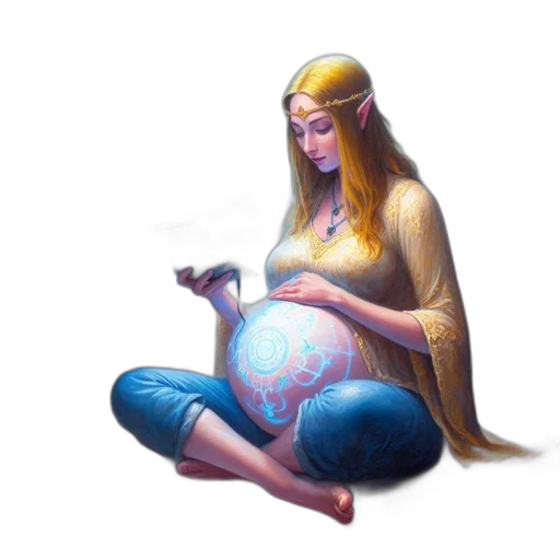 jewelry, concept art, fantasy art, pixel art, oil painting, outer space, pastel, blue transparent PNG cut-out