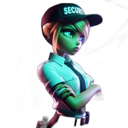staff, hat, jacket, robot, 3d render, concept art, cyberpunk, fantasy art transparent PNG cut-out