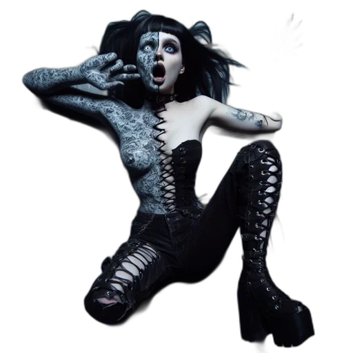 creature, mask, concept art, 3d render, gothically, styled, woman, paler transparent PNG cut-out