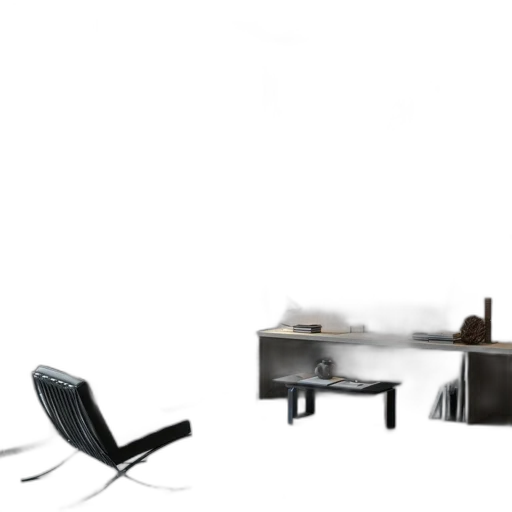 furniture, 3d render, concept art, photorealistic, forest, fog, monochrome, earth tones transparent PNG cut-out