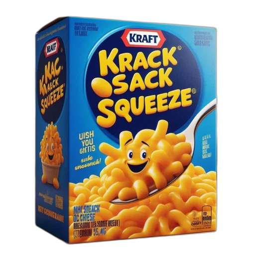 food, mock-up, kraft, sack, squeeze, macaroni, cheese, box transparent PNG cut-out