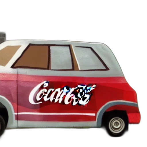 car, bottle, 3d render, vaporwave transparent PNG cut-out