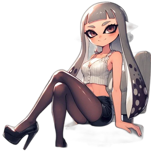 dress, creature, cartoon, anime, pixel art, concept art, monochrome, dark transparent PNG cut-out
