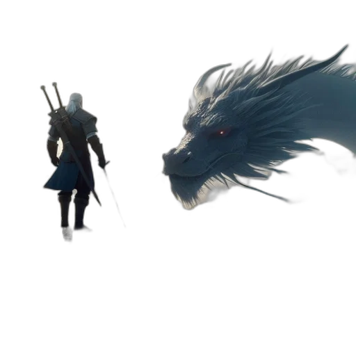 dragon, creature, staff, sword, concept art, fantasy art, pixel art, 3d render transparent PNG cut-out