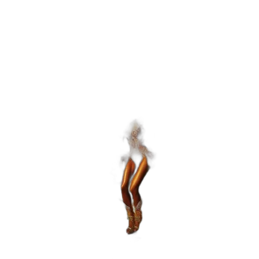 shoes, hair, creature, staff transparent PNG cut-out