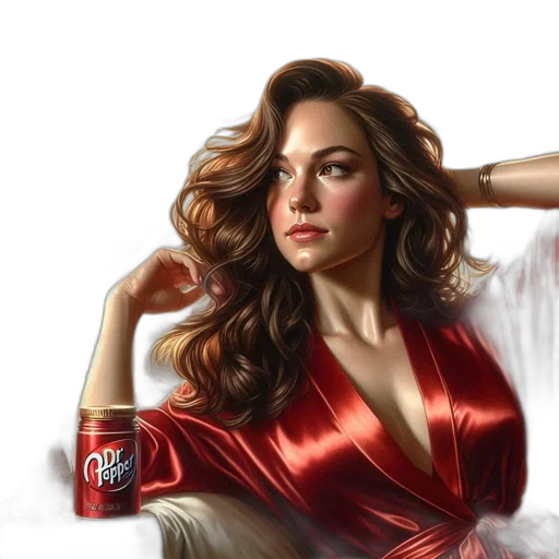 dress, photorealistic, comic book art, fantasy art, oil painting, red, woman, brown transparent PNG cut-out