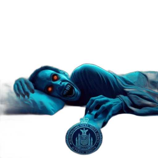 creature, concept art, photorealistic, fantasy art, 3d render, blue, night, distressed transparent PNG cut-out