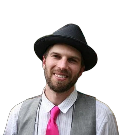 hat, staff, jacket, man, black, pink, tie, vest transparent PNG cut-out