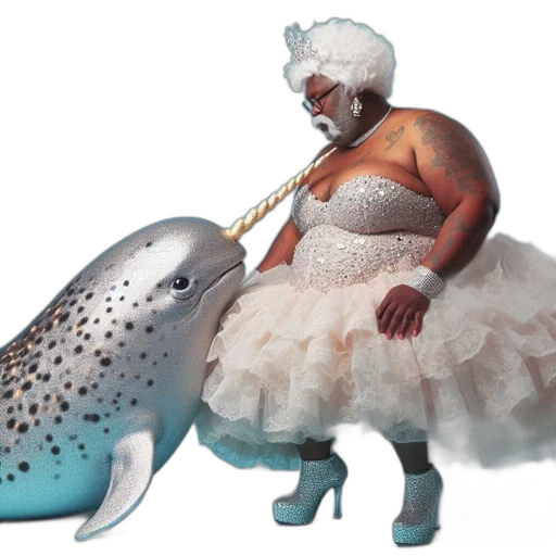 creature, animal, dress, weapon, concept art, 3d render, vaporwave, underwater transparent PNG cut-out