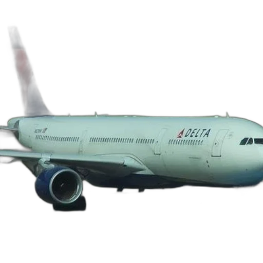 3d render, photorealistic, delta, airplane, runway, airport transparent PNG cut-out