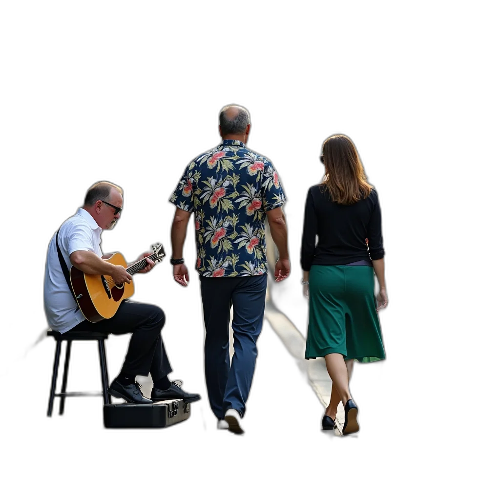 city street, beach, outer space, man, hawaiian, shirt, woman, black transparent PNG cut-out