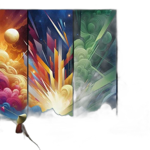 sword, umbrella, concept art, fantasy art, watercolor, comic book art, outer space, fire transparent PNG cut-out