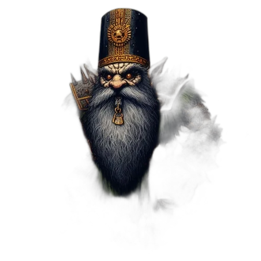 staff, hat, face, dragon, fantasy art, concept art, pixel art, photorealistic transparent PNG cut-out
