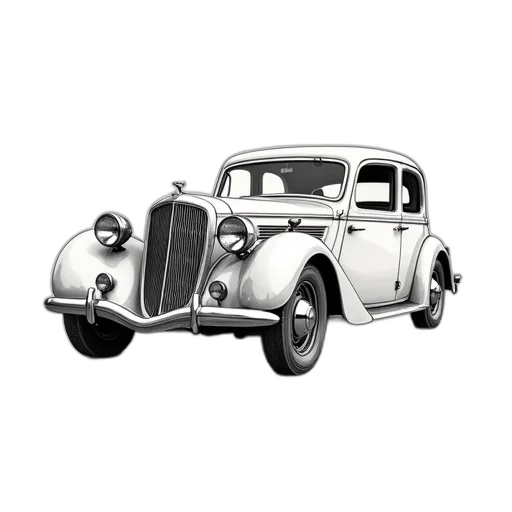 car, photorealistic, pencil sketch, 3d render, concept art, technical, drawing, vintage transparent PNG cut-out