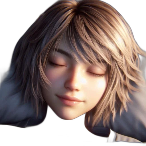 face, hair, mask, jacket, 3d render, concept art, photorealistic, anime transparent PNG cut-out