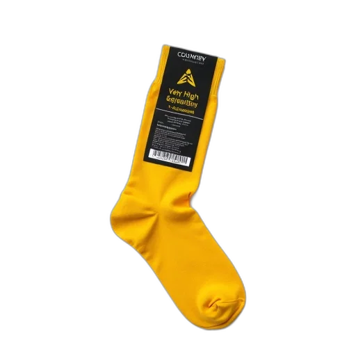 shoes, staff, yellow, sock, black, white, label, reads transparent PNG cut-out